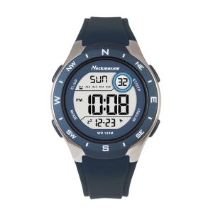 Reloj digital de acero para hombre de color azul - Pulsera de caucho Reloj digital de acero para hombre de color azul - Pulsera de caucho