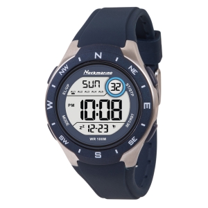 Reloj digital de acero para hombre de color azul - Pulsera de caucho Reloj digital de acero para hombre de color azul - Pulsera de caucho